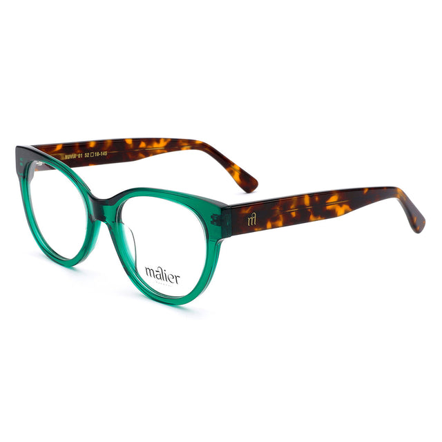 Proveedor óptico de monturas y gafas de sol , Mundogafas , NUVIA , Verde Habana 52-18-145 , Graduado ,